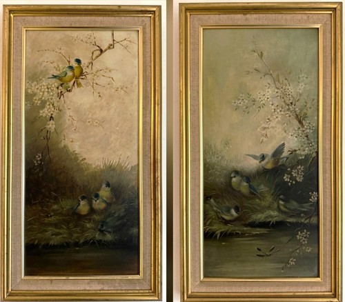 Antique pair victorian - victorian, oil
